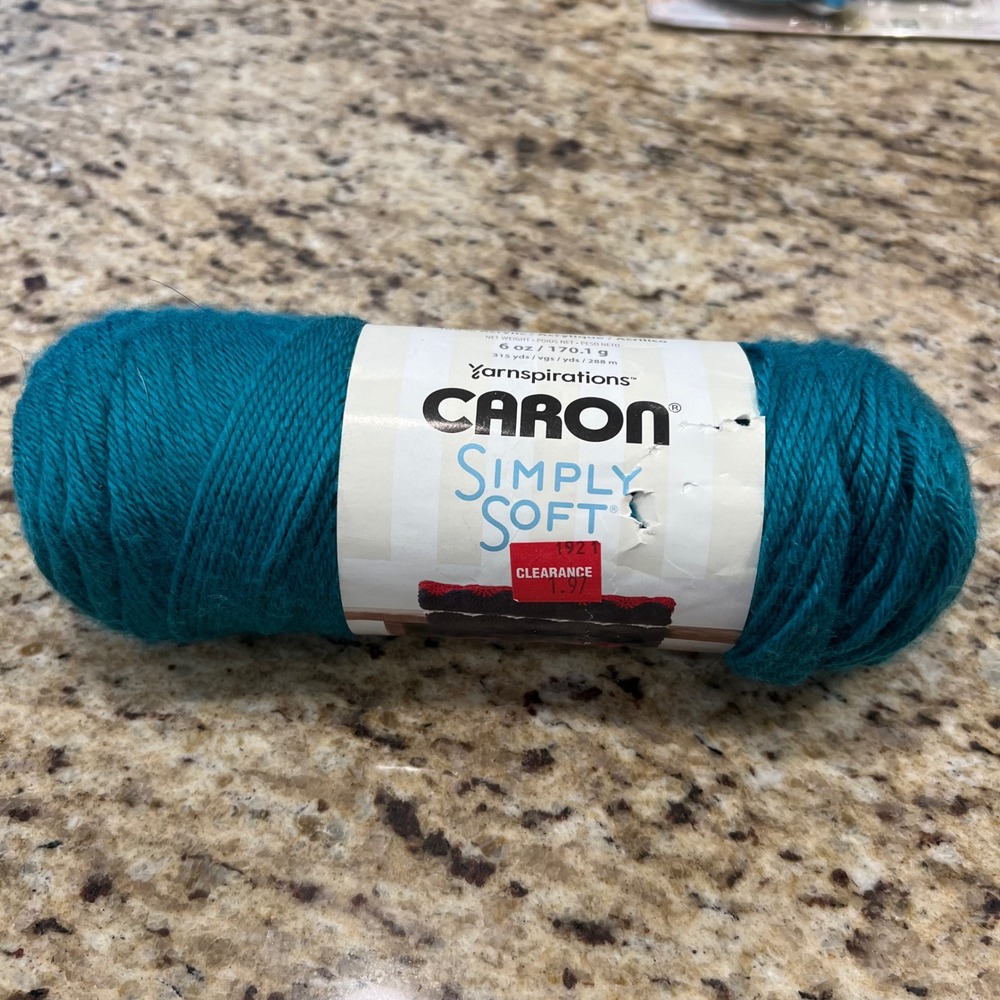 Caron Simply Soft Yarn Teal Tourmaline 6oz 170g Medium 4 Acrylic H97003 9789